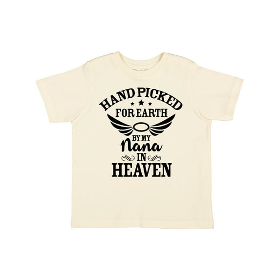 Inktastic Handpicked for Earth by My Nana in Heaven with Angel Wings Boys or Girls Toddler T-Shirt