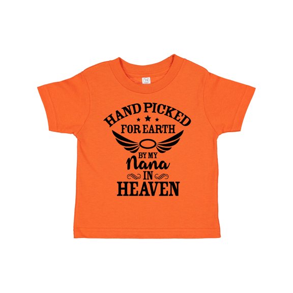 Inktastic Handpicked for Earth by My Nana in Heaven with Angel Wings Boys or Girls Toddler T-Shirt