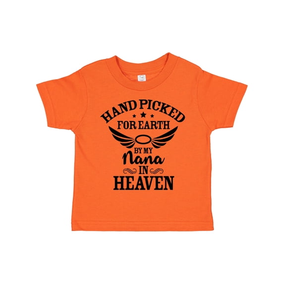 Inktastic Handpicked for Earth by My Nana in Heaven with Angel Wings Boys or Girls Toddler T-Shirt