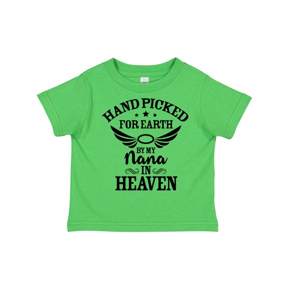 Inktastic Handpicked for Earth by My Nana in Heaven with Angel Wings Boys or Girls Toddler T-Shirt