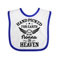 thumbnail image 1 of Inktastic Handpicked for Earth by My Nonna in Heaven with Angel Wings Boys or Girls Baby Bib, 1 of 4