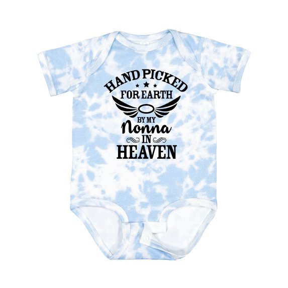 Inktastic Handpicked for Earth by My Nonna in Heaven with Angel Wings Boys or Girls Baby Bodysuit