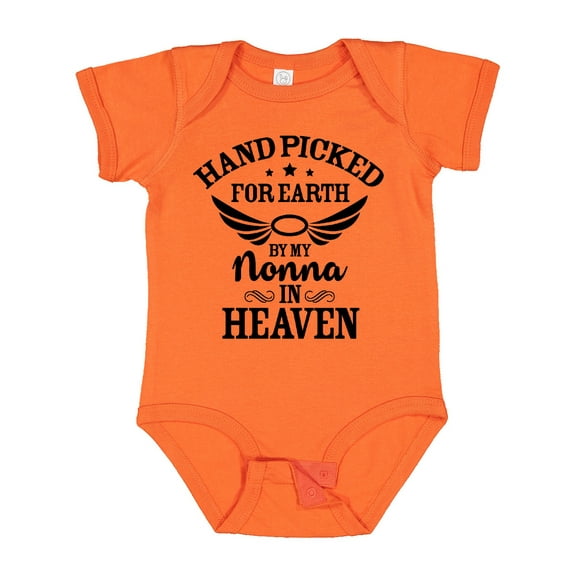 Inktastic Handpicked for Earth by My Nonna in Heaven with Angel Wings Boys or Girls Baby Bodysuit
