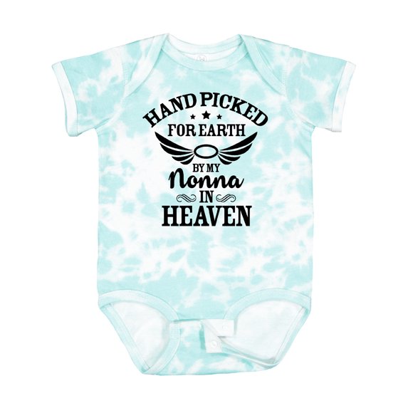 Inktastic Handpicked for Earth by My Nonna in Heaven with Angel Wings Boys or Girls Baby Bodysuit