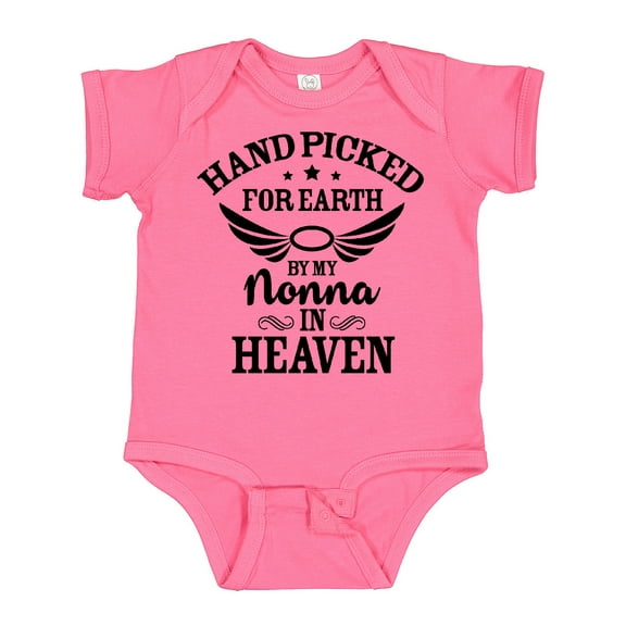 Inktastic Handpicked for Earth by My Nonna in Heaven with Angel Wings Boys or Girls Baby Bodysuit