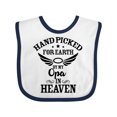 thumbnail image 1 of Inktastic Handpicked for Earth by My Opa in Heaven with Angel Wings Boys or Girls Baby Bib, 1 of 4