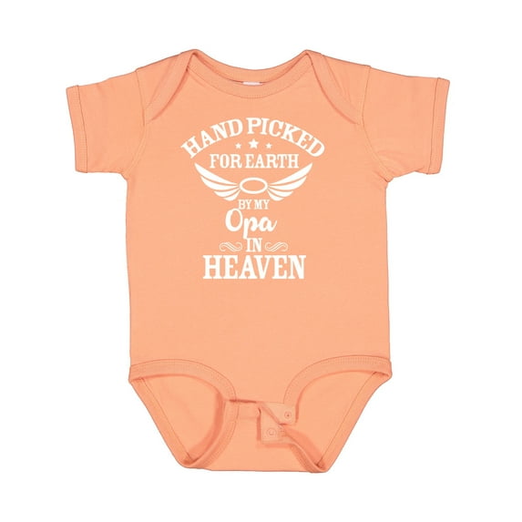 Inktastic Handpicked for Earth by My Opa in Heaven with Angel Wings Boys or Girls Baby Bodysuit