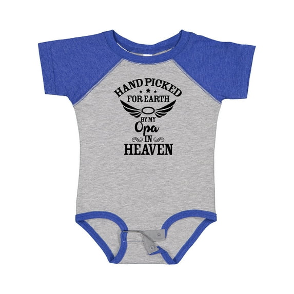 Inktastic Handpicked for Earth by My Opa in Heaven with Angel Wings Boys or Girls Baby Bodysuit