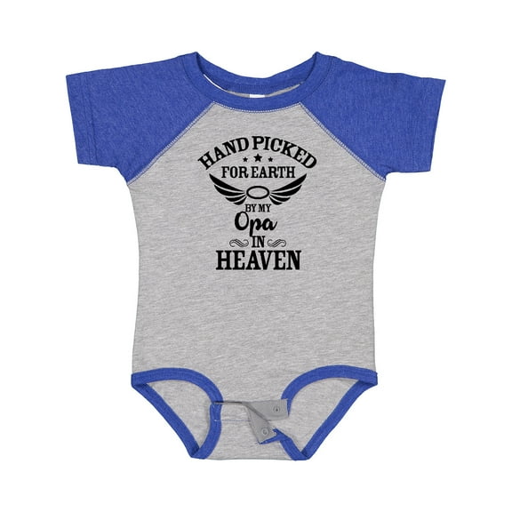 Inktastic Handpicked for Earth by My Opa in Heaven with Angel Wings Boys or Girls Baby Bodysuit