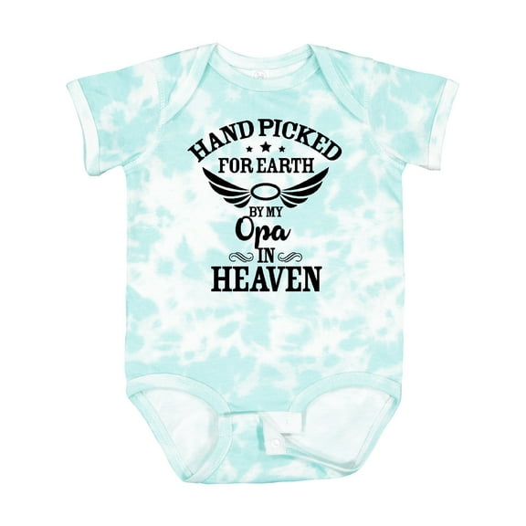 Inktastic Handpicked for Earth by My Opa in Heaven with Angel Wings Boys or Girls Baby Bodysuit