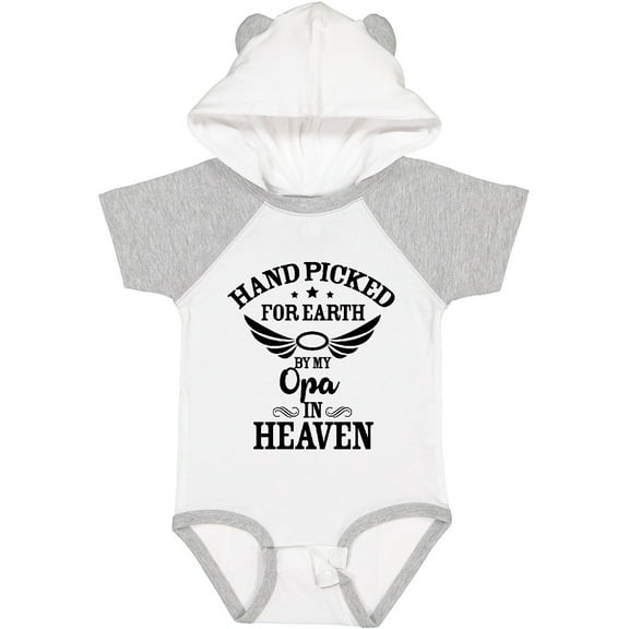 Inktastic Handpicked for Earth by My Opa in Heaven with Angel Wings Boys or Girls Baby Bodysuit