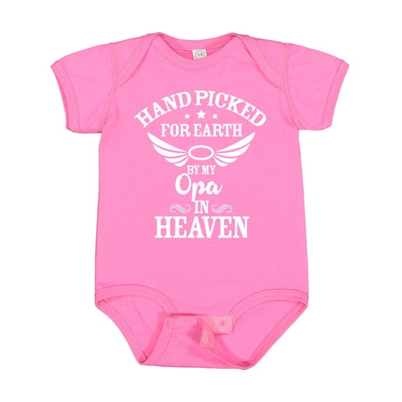 Inktastic Handpicked for Earth by My Opa in Heaven with Angel Wings Boys or Girls Baby Bodysuit