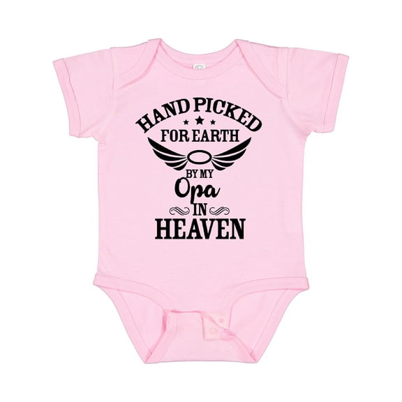 Inktastic Handpicked for Earth by My Opa in Heaven with Angel Wings Boys or Girls Baby Bodysuit