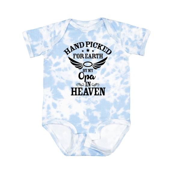 Inktastic Handpicked for Earth by My Opa in Heaven with Angel Wings Boys or Girls Baby Bodysuit