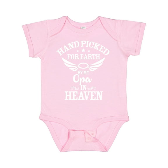 Inktastic Handpicked for Earth by My Opa in Heaven with Angel Wings Boys or Girls Baby Bodysuit
