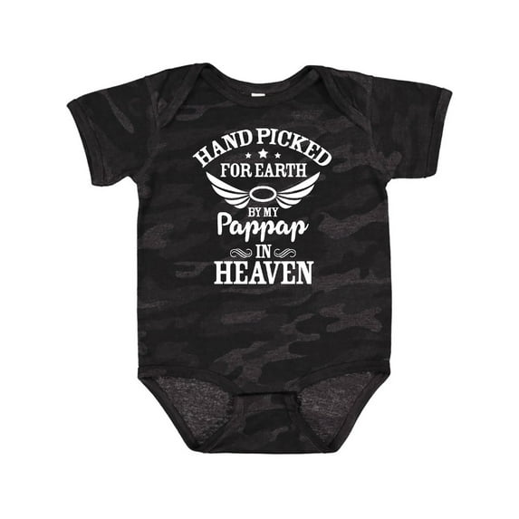 Inktastic Handpicked for Earth by My Pappap in Heaven with Angel Wings Boys or Girls Baby Bodysuit