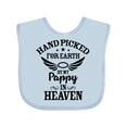 thumbnail image 1 of Inktastic Handpicked for Earth by My Pappy in Heaven with Angel Wings Boys or Girls Baby Bib, 1 of 4