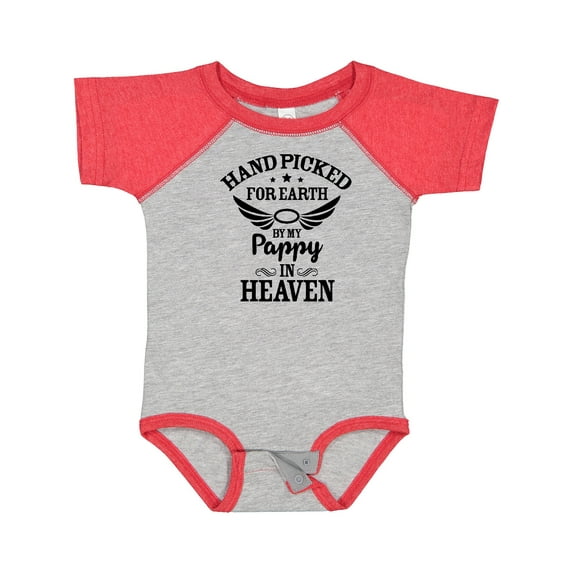 Inktastic Handpicked for Earth by My Pappy in Heaven with Angel Wings Boys or Girls Baby Bodysuit