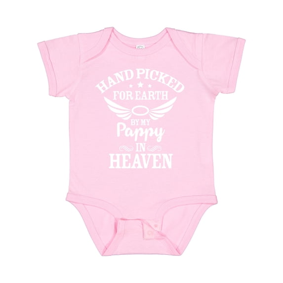 Inktastic Handpicked for Earth by My Pappy in Heaven with Angel Wings Boys or Girls Baby Bodysuit
