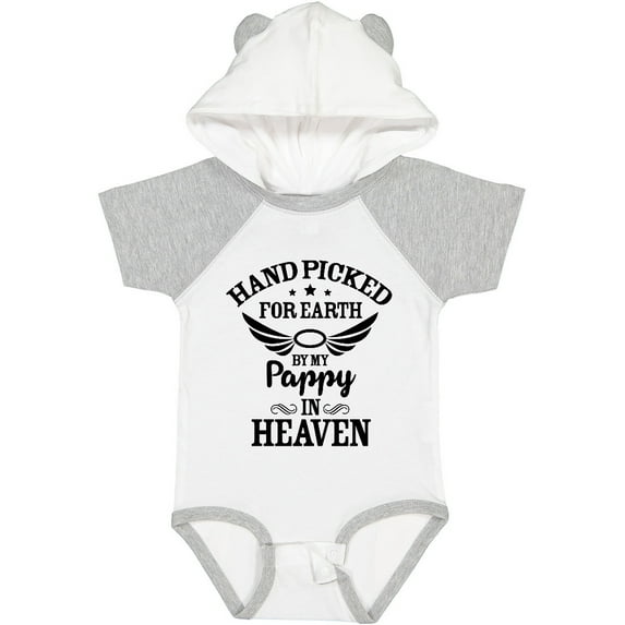 Inktastic Handpicked for Earth by My Pappy in Heaven with Angel Wings Boys or Girls Baby Bodysuit