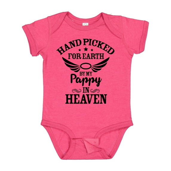 Inktastic Handpicked for Earth by My Pappy in Heaven with Angel Wings Boys or Girls Baby Bodysuit