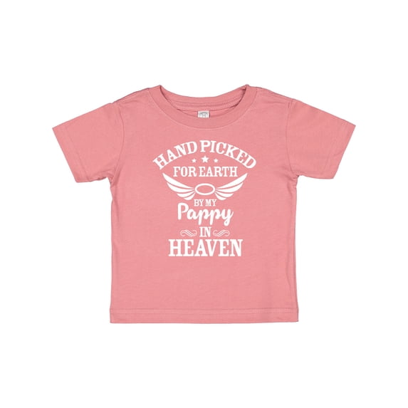 Inktastic Handpicked for Earth by My Pappy in Heaven with Angel Wings Boys or Girls Baby T-Shirt