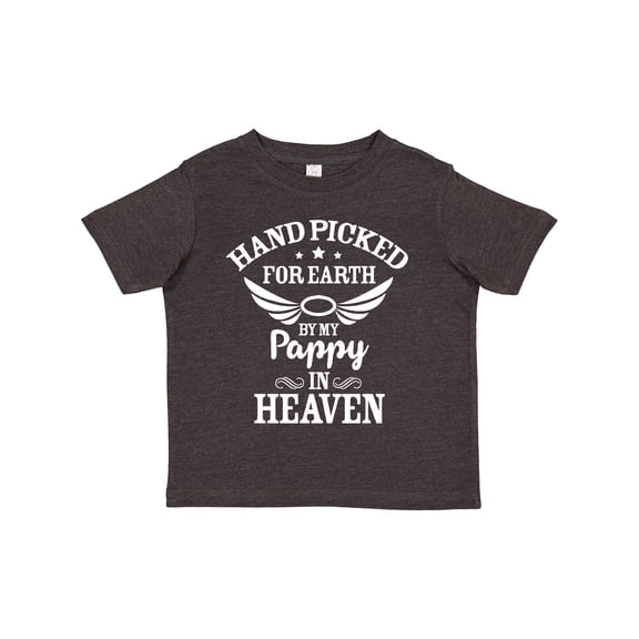 Inktastic Handpicked for Earth by My Pappy in Heaven with Angel Wings Boys or Girls Toddler T-Shirt