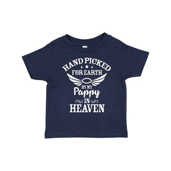 Inktastic Handpicked for Earth by My Pappy in Heaven with Angel Wings Boys or Girls Toddler T-Shirt