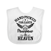 Inktastic Handpicked for Earth by My Pawpaw in Heaven with Angel Wings Boys or Girls Baby Bib