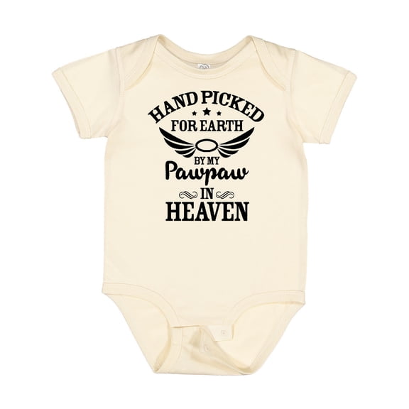 Inktastic Handpicked for Earth by My Pawpaw in Heaven with Angel Wings Boys or Girls Baby Bodysuit