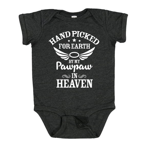 Inktastic Handpicked for Earth by My Pawpaw in Heaven with Angel Wings Boys or Girls Baby Bodysuit