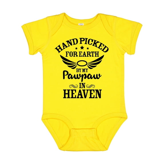 Inktastic Handpicked for Earth by My Pawpaw in Heaven with Angel Wings Boys or Girls Baby Bodysuit