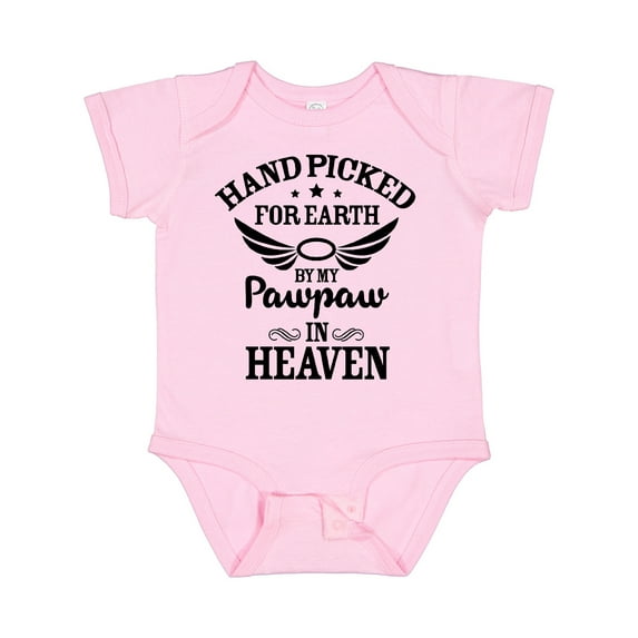 Inktastic Handpicked for Earth by My Pawpaw in Heaven with Angel Wings Boys or Girls Baby Bodysuit
