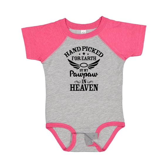 Inktastic Handpicked for Earth by My Pawpaw in Heaven with Angel Wings Boys or Girls Baby Bodysuit