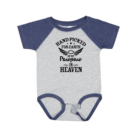 Inktastic Handpicked for Earth by My Pawpaw in Heaven with Angel Wings Boys or Girls Baby Bodysuit