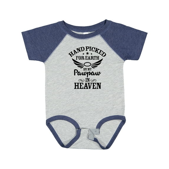 Inktastic Handpicked for Earth by My Pawpaw in Heaven with Angel Wings Boys or Girls Baby Bodysuit
