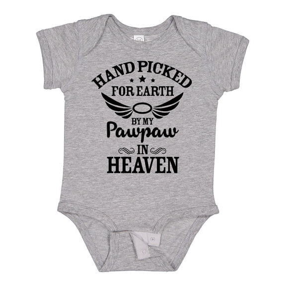 Inktastic Handpicked for Earth by My Pawpaw in Heaven with Angel Wings Boys or Girls Baby Bodysuit