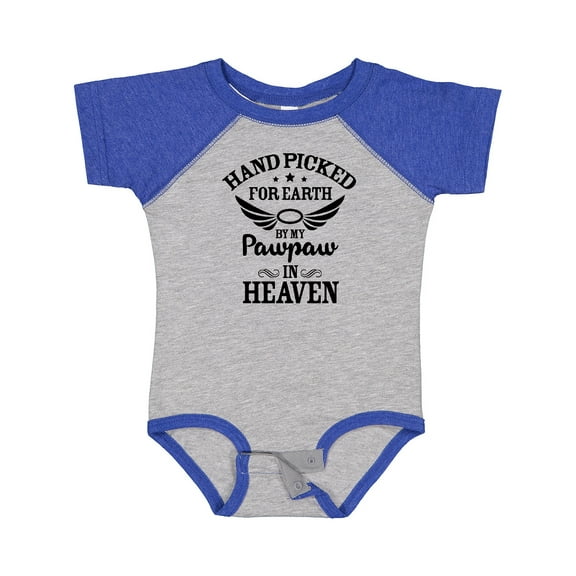 Inktastic Handpicked for Earth by My Pawpaw in Heaven with Angel Wings Boys or Girls Baby Bodysuit