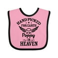 thumbnail image 1 of Inktastic Handpicked for Earth by My Poppy in Heaven with Angel Wings` Boys or Girls Baby Bib, 1 of 4