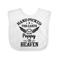 thumbnail image 1 of Inktastic Handpicked for Earth by My Poppy in Heaven with Angel Wings` Boys or Girls Baby Bib, 1 of 4
