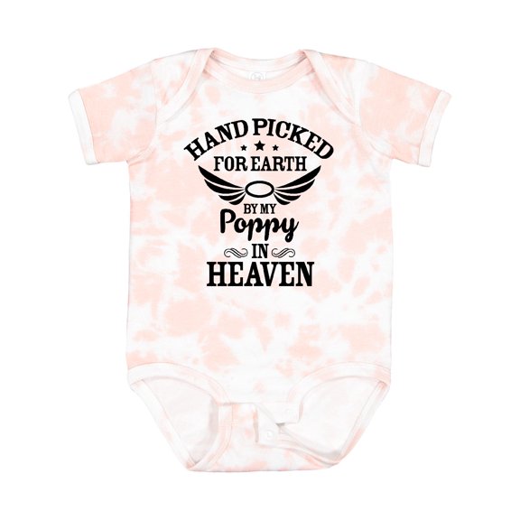 Inktastic Handpicked for Earth by My Poppy in Heaven with Angel Wings` Boys or Girls Baby Bodysuit