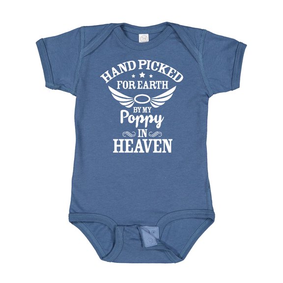 Inktastic Handpicked for Earth by My Poppy in Heaven with Angel Wings` Boys or Girls Baby Bodysuit
