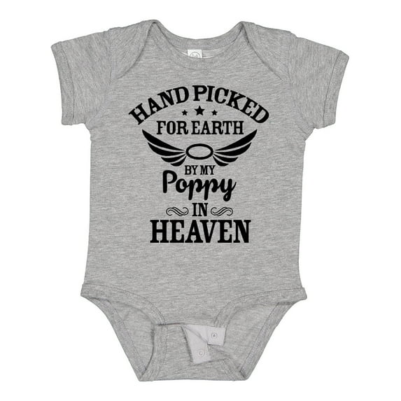Inktastic Handpicked for Earth by My Poppy in Heaven with Angel Wings` Boys or Girls Baby Bodysuit