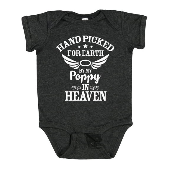 Inktastic Handpicked for Earth by My Poppy in Heaven with Angel Wings` Boys or Girls Baby Bodysuit
