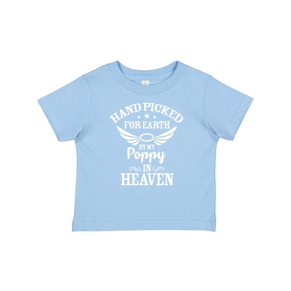 Inktastic Handpicked for Earth by My Poppy in Heaven with Angel Wings` Boys or Girls Baby T-Shirt