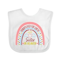 Inktastic Handpicked for Earth by My Sister in Heaven Rainbow Boys or Girls Baby Bib