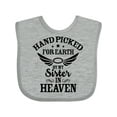 thumbnail image 1 of Inktastic Handpicked for Earth by My Sister in Heaven with Angel Wings Boys or Girls Baby Bib, 1 of 4