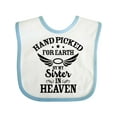 thumbnail image 1 of Inktastic Handpicked for Earth by My Sister in Heaven with Angel Wings Boys or Girls Baby Bib, 1 of 4