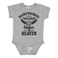 thumbnail image 1 of Inktastic Handpicked for Earth by My Sister in Heaven with Angel Wings Boys or Girls Baby Bodysuit, 1 of 5
