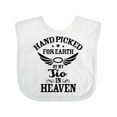 thumbnail image 1 of Inktastic Handpicked for Earth by My Tio in Heaven with Angel Wings Boys or Girls Baby Bib, 1 of 4